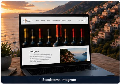 Ecosistema digitale integrato Sorrento Coast con ecommerce e processi aziendali